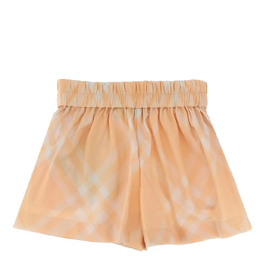 Шорты с принтом в клетку Kids Check-Print Cotton Burberry, Pastel Peach Ip Chk — фото 2