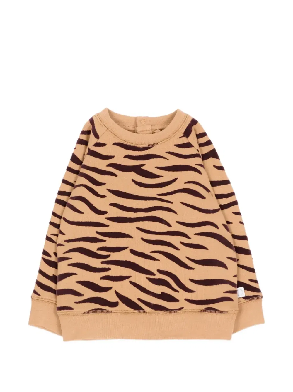 Хлопковый свитшот с тигровым принтом Stella McCartney Kids, коричневый