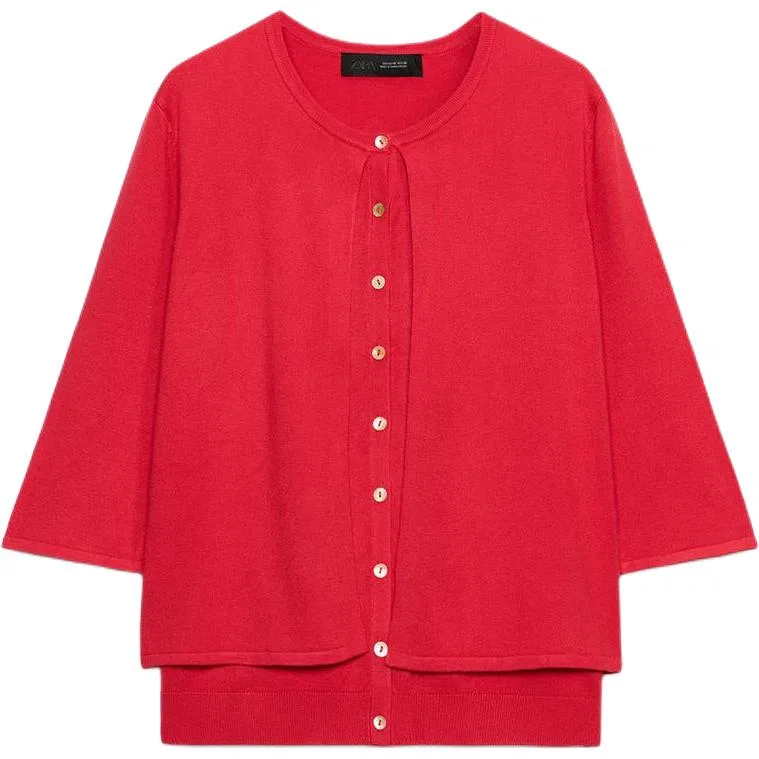 Женский свитер с круглым вырезом Red ZARA, Red