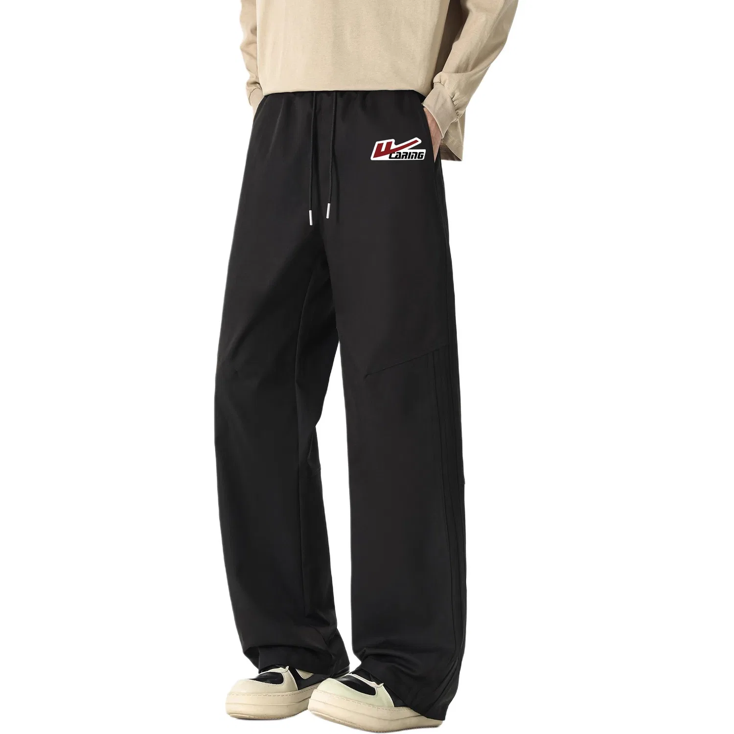 Женские повседневные брюки прямого кроя, свободная посадка, Casual Pants, WARRIOR, Black