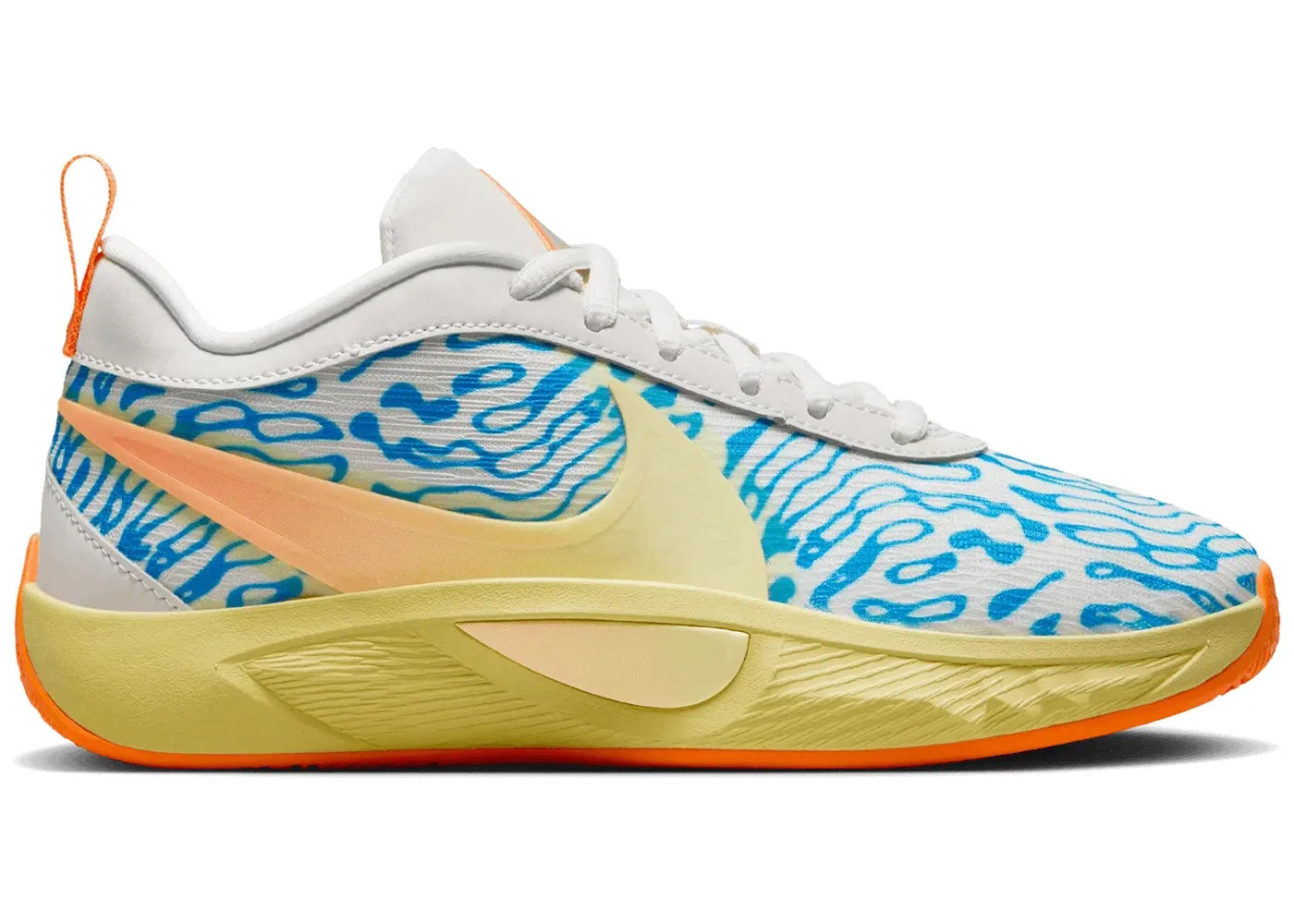 Детские кроссовки для баскетбола Nike Giannis Zoom Freak 6 Lenticular, Phantom/Total Orange/Photo Blue/Light Lemon Twist