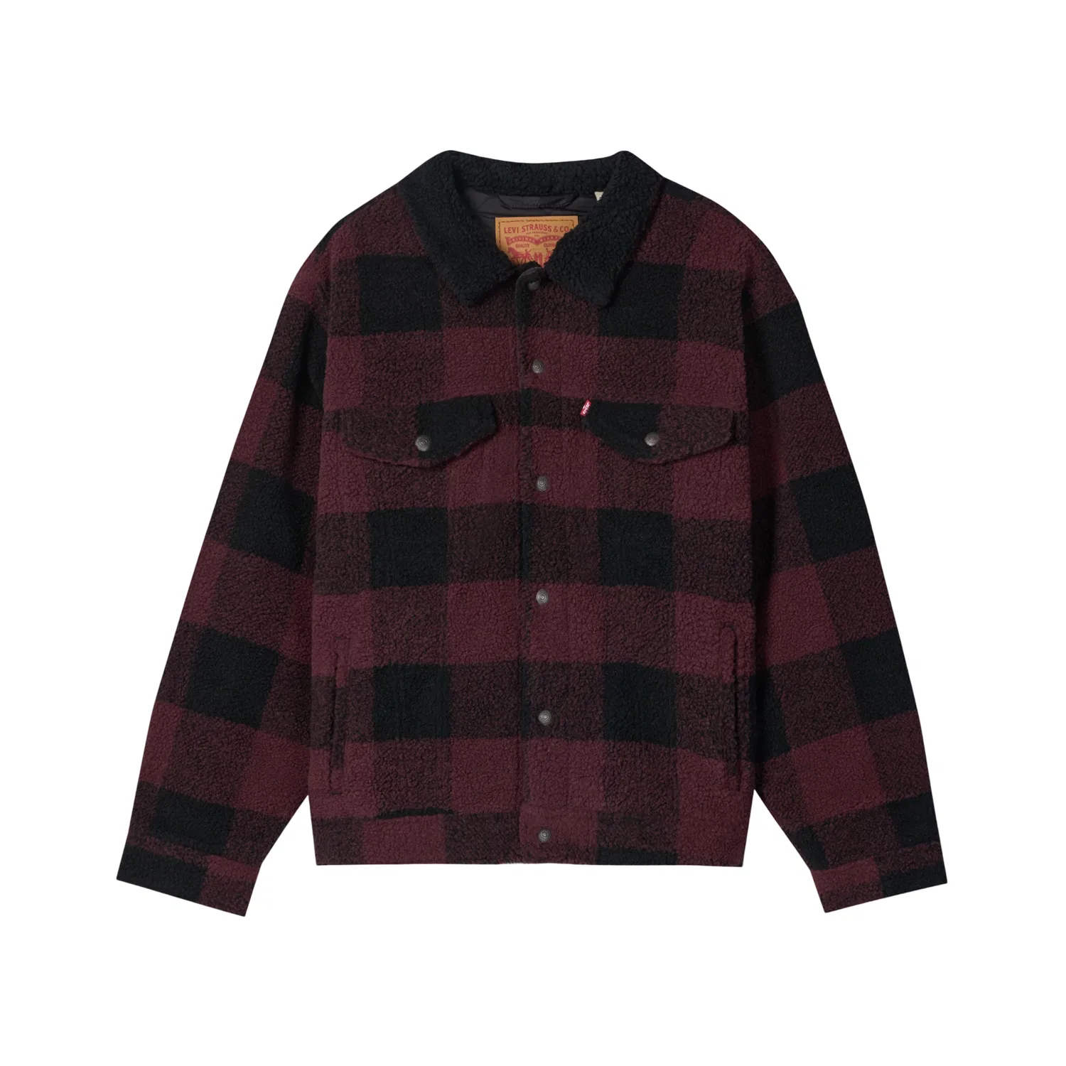 Мужская куртка из вельвета с лацканами, утепленная, прямого кроя, Levi's, Burgundy