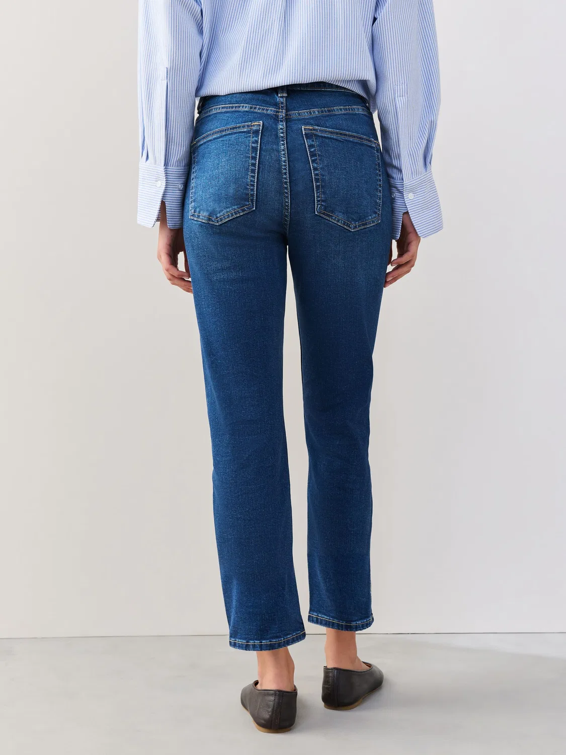 Джинсы зауженные укороченные Dark Blue Slim Cropped Next, темно-синий — фото 3