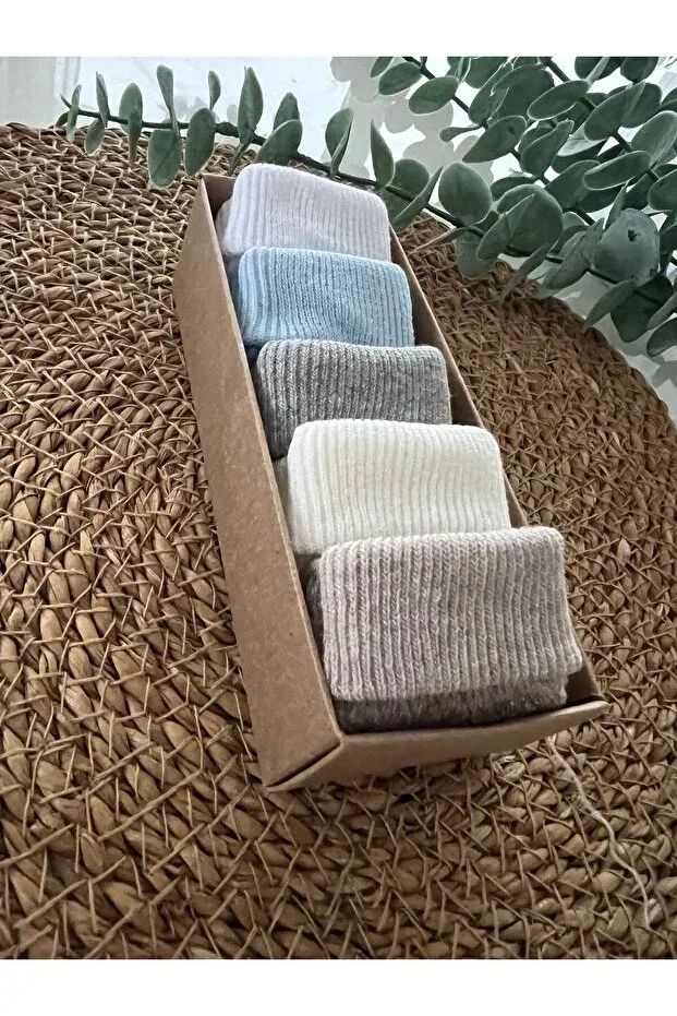 Детские носки для новорожденных хлопковые органические Arin Baby, White, Blue, Gray, Ecru, Vison — фото 4