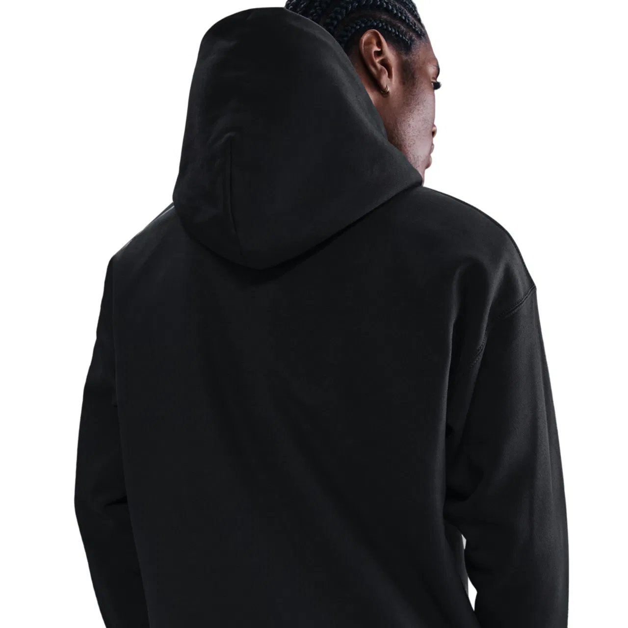 Мужское худи свободного кроя с вышитым логотипом Nike Solo Swoosh, Nike, Black/Black/White — фото 2