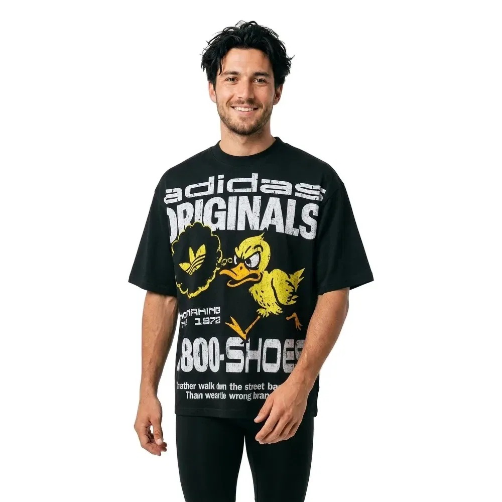 Футболка с коротким рукавом с графическим принтом Adidas Originals, черный — фото 2