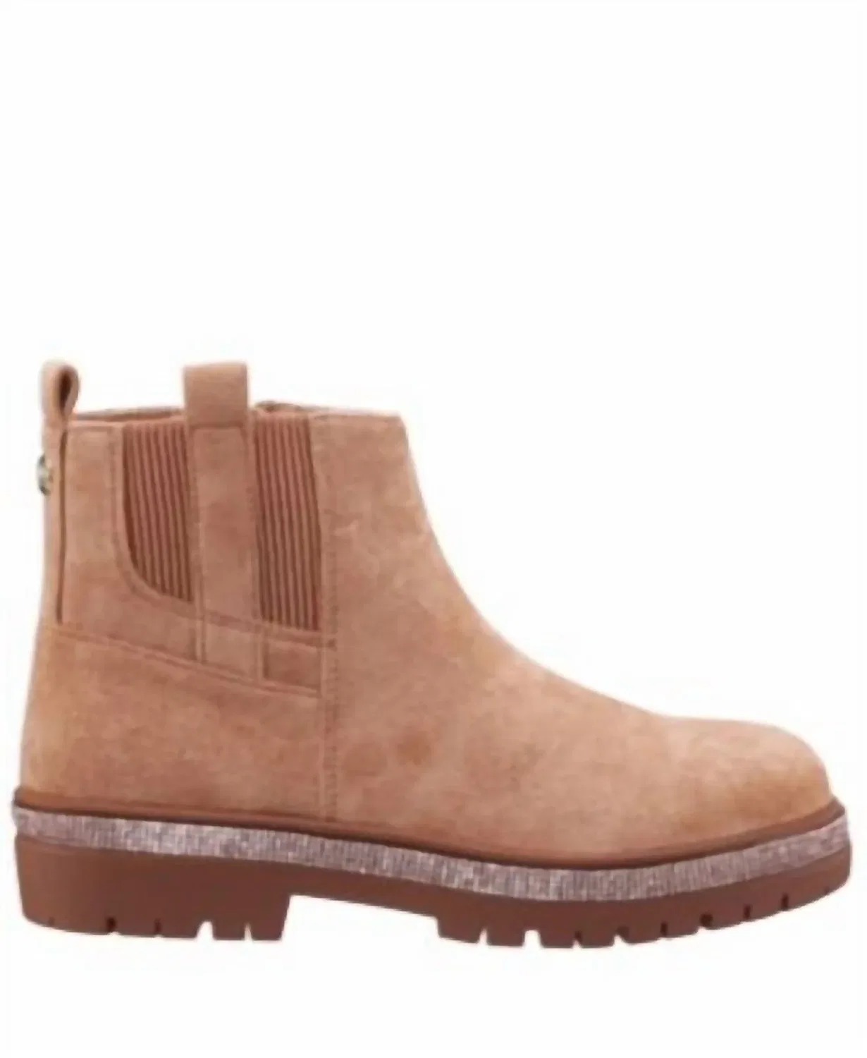 Детские ботинки из замши на низком каблуке Nina Evan Boot, Tan