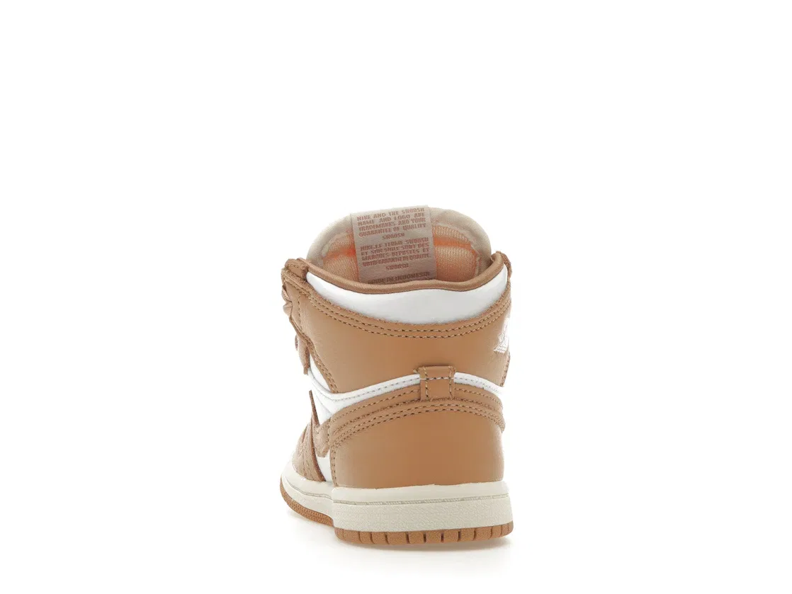 Детские кроссовки повседневные Jordan 1 Retro High OG Jordan Praline/White/Sail — фото 4