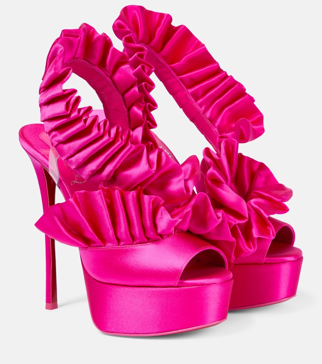 Атласные сандалии Froufrou Alta 150 Christian Louboutin, розовый