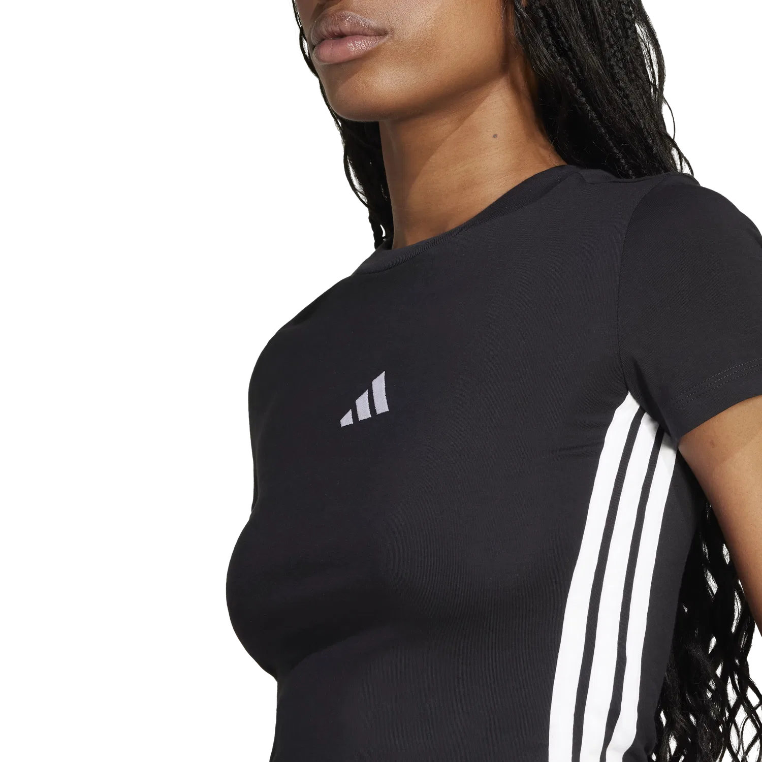 Женская футболка свободного кроя Adidas, черный — фото 4
