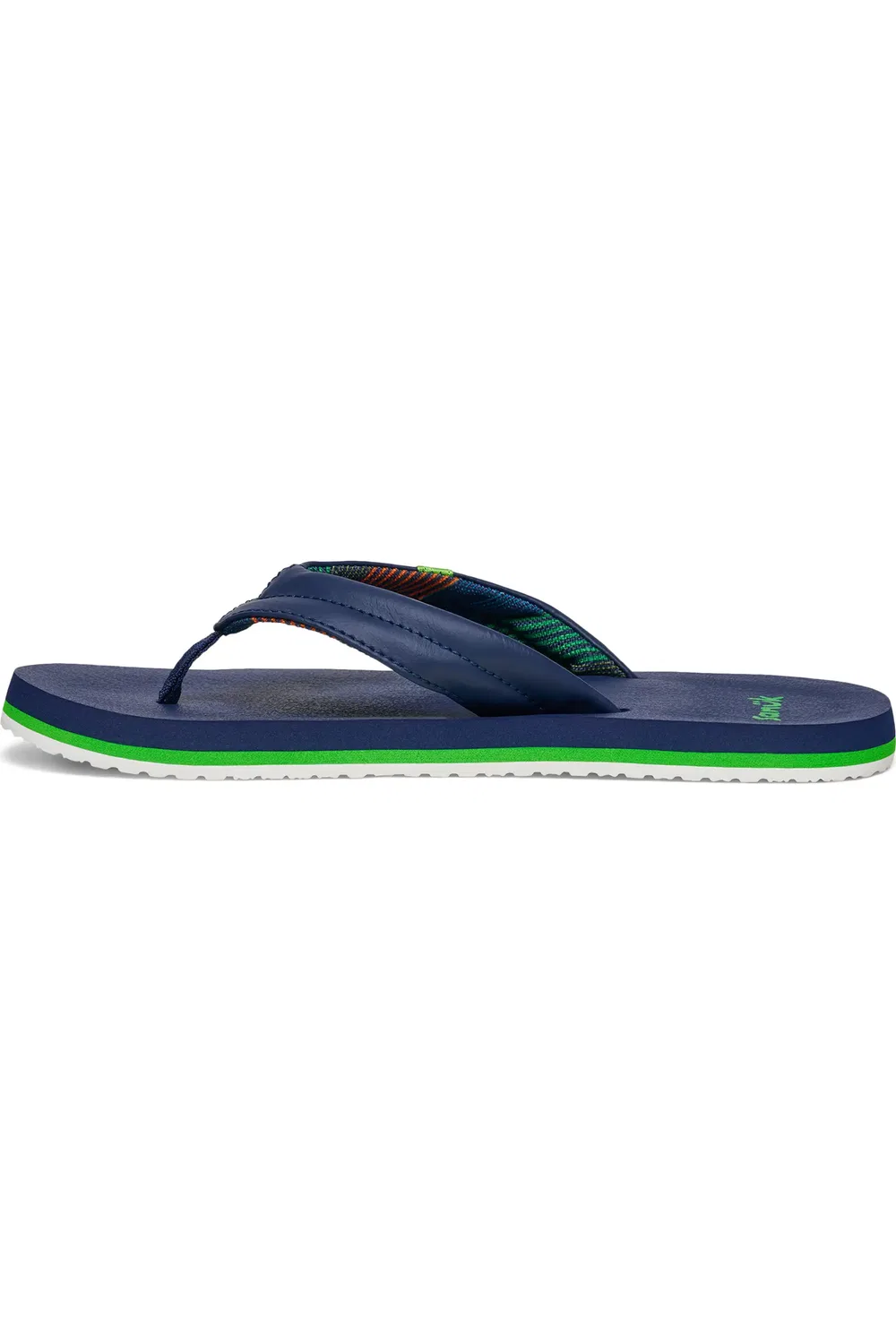 Детские сандалии шлепанцы с контурной стелькой Wavy Flip Flop Sanuk, темно синий — фото 2