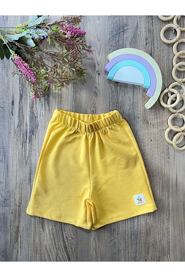 Детские шорты для девочек хлопковые Sarı Babyelisco, Yellow
