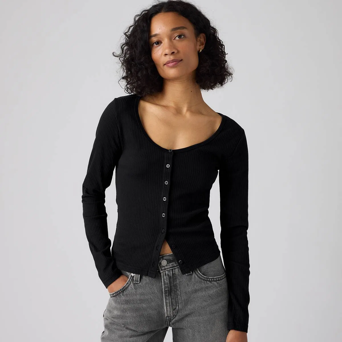Рубашка с длинными рукавами на пуговицах от Austen Levi's, Anthracite Night - Black