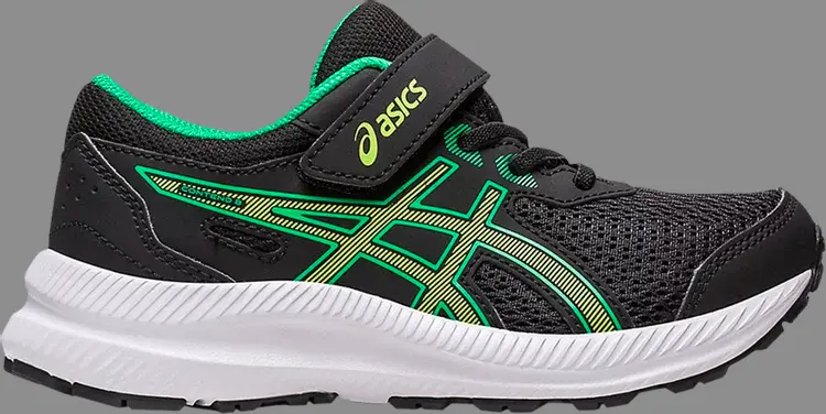 

Кроссовки contend 8 ps 'black lime zest' Asics, черный