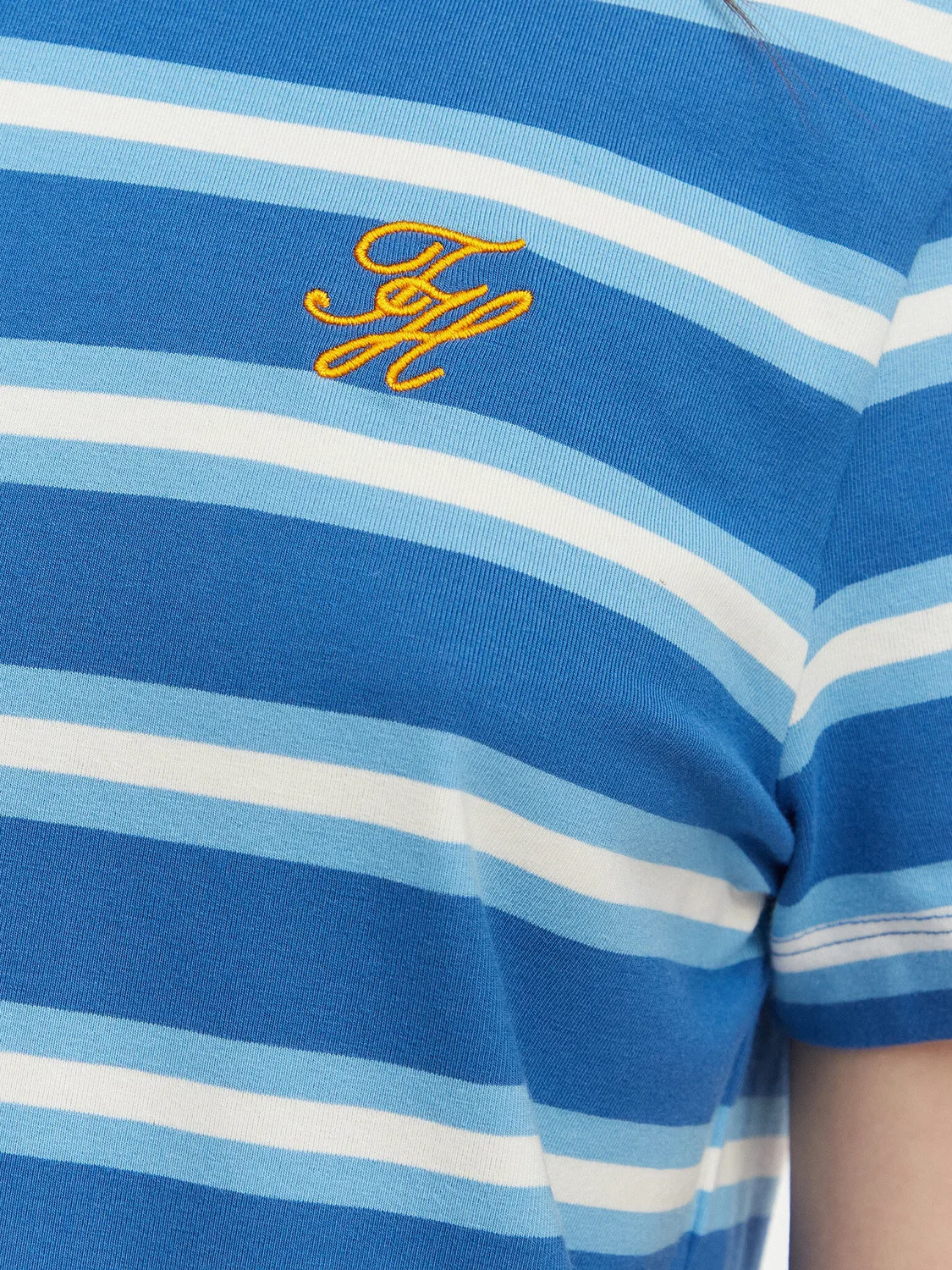 Женская футболка стандартного кроя Logo Embroidery Tommy Hilfiger, синий — фото 4