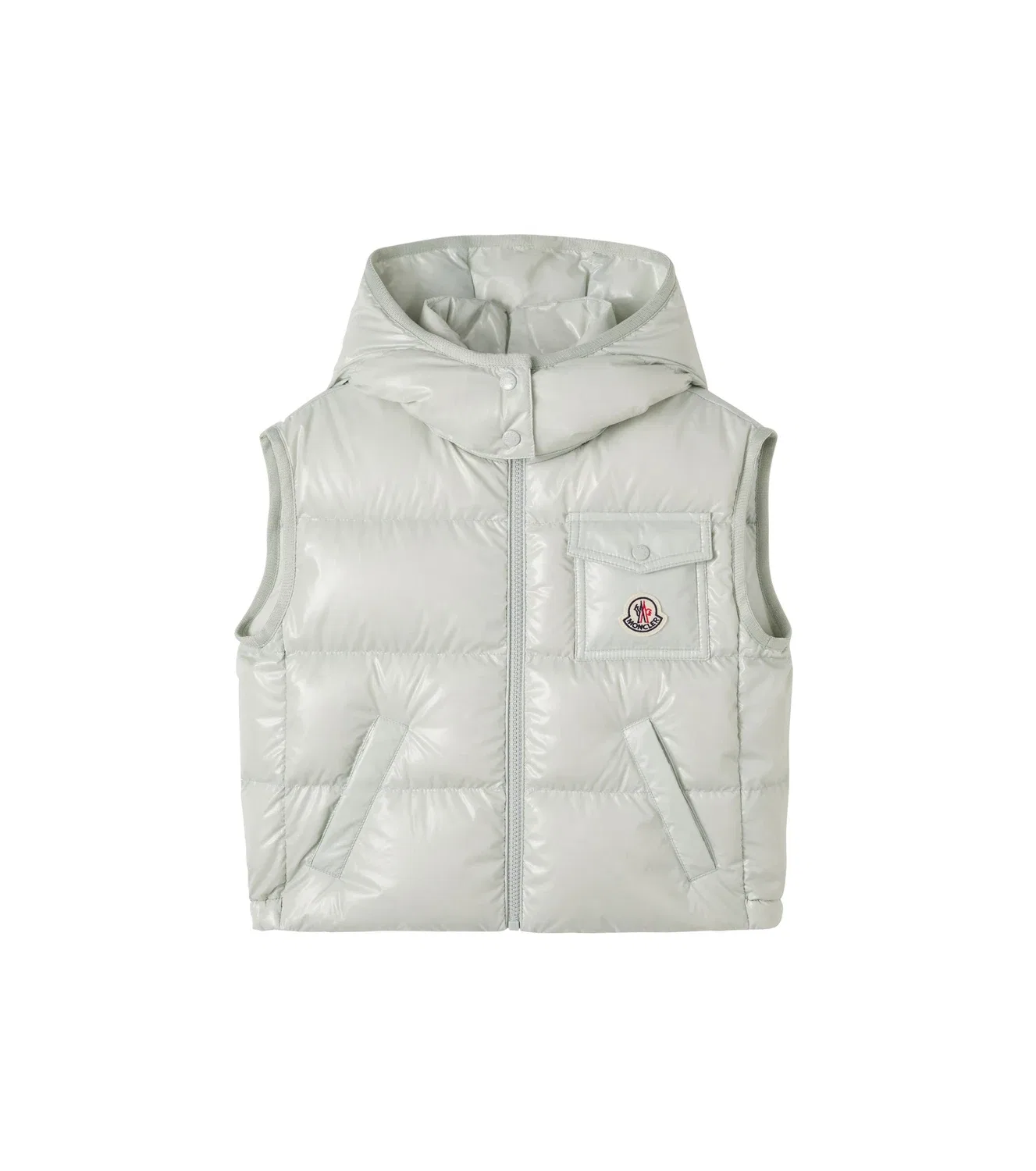 Утепленный жилет с съемным капюшоном Moncler Enfant, серый
