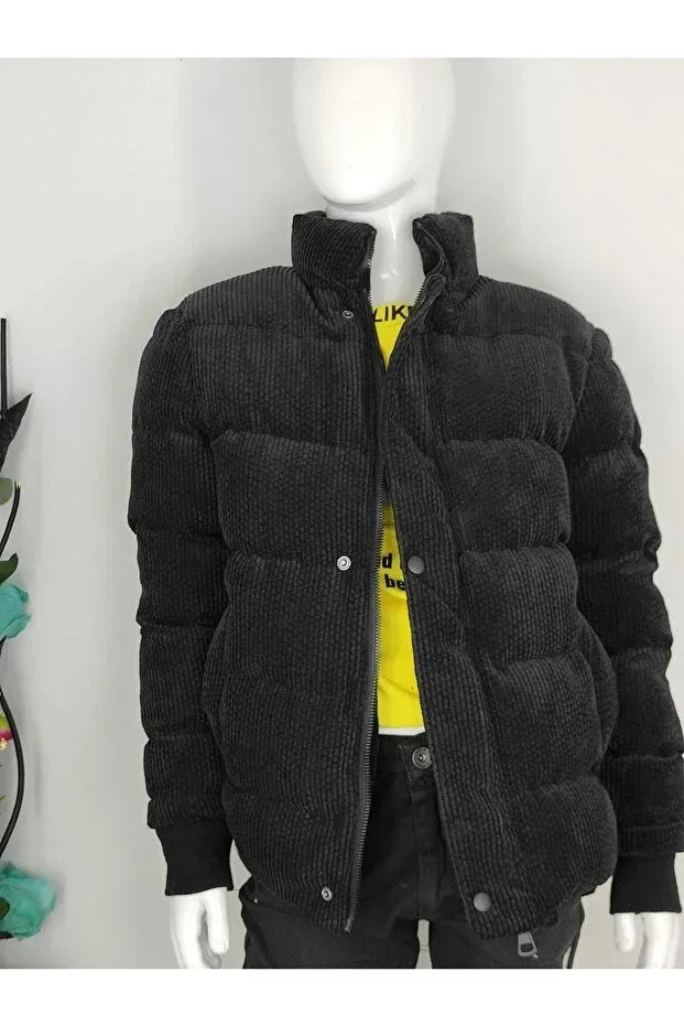 Детское пальто для мальчиков из вельвета Velvet Coat Moda Arpol, Black — фото 3