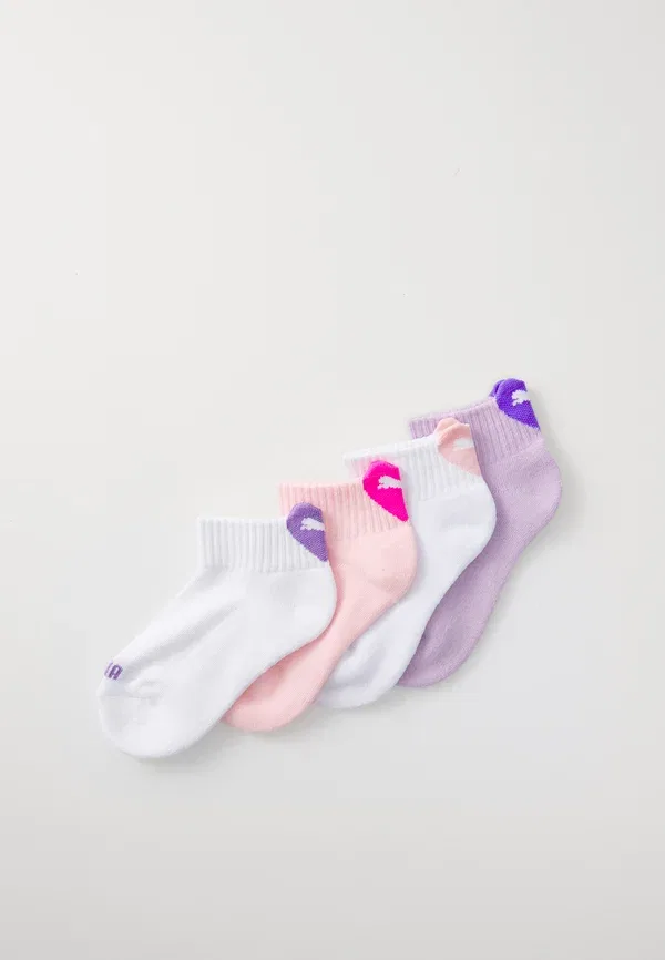 Носки хлопковые Kids heart logo short crew 4 pack, Puma, Pink/White/Purple, белый/фиолетовый/розовый
