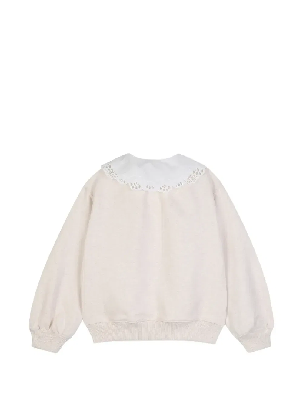 Свитер с ворником-бродери англез Chloé Kids, бежевый — фото 2