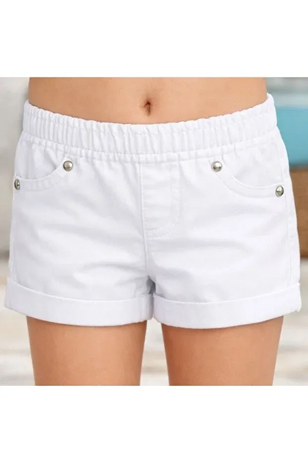 Детские спортивные шорты для девочек с принтом Shop, White