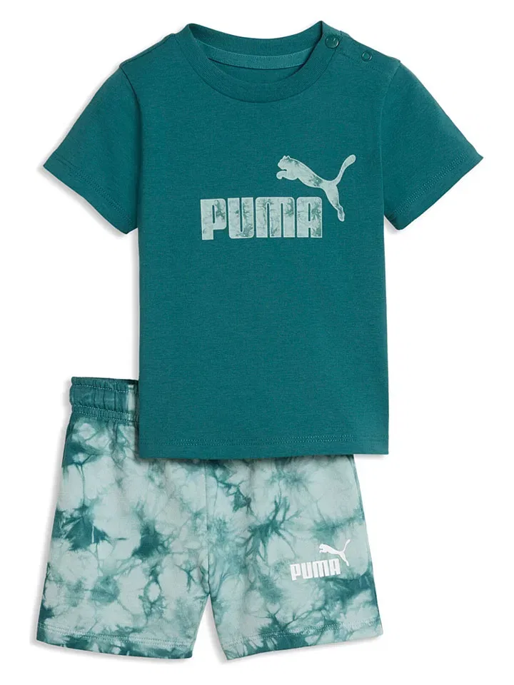 Комплект детский с принтом Minicats Ess Tie-Dye Puma, бирюзовый