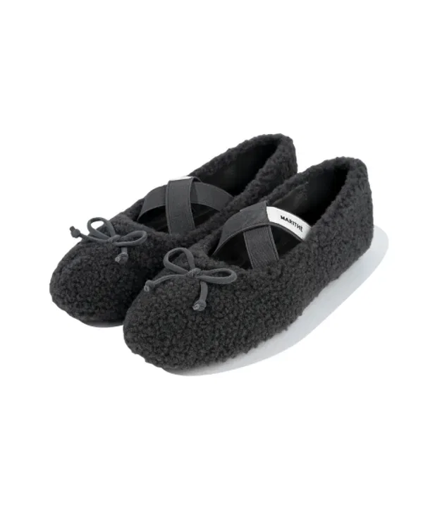Кроссовки с перекрестными ремешками из овчины, charcoal, Marithé Kids — фото 2
