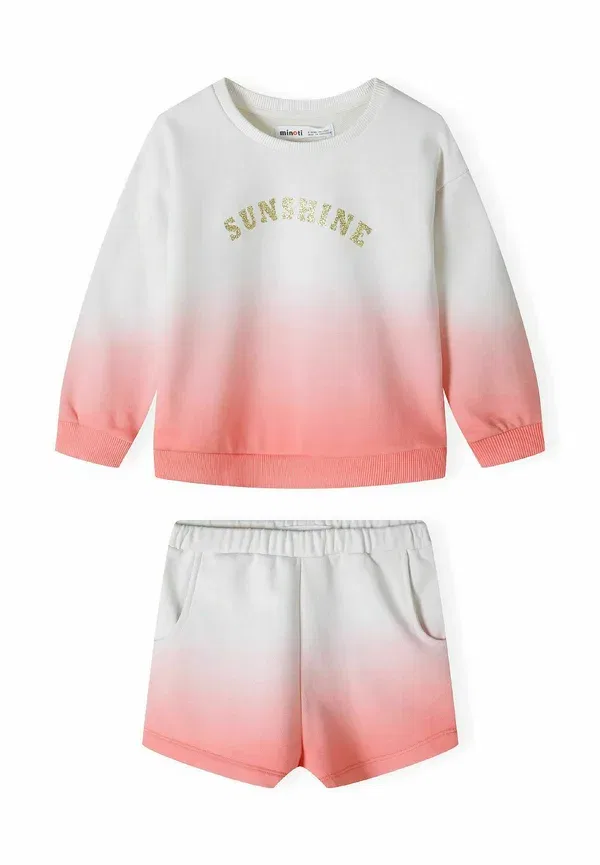 Комплект из свитшота и брюк с градиентом Ombre set Minoti Coral White Off, белый — фото 2