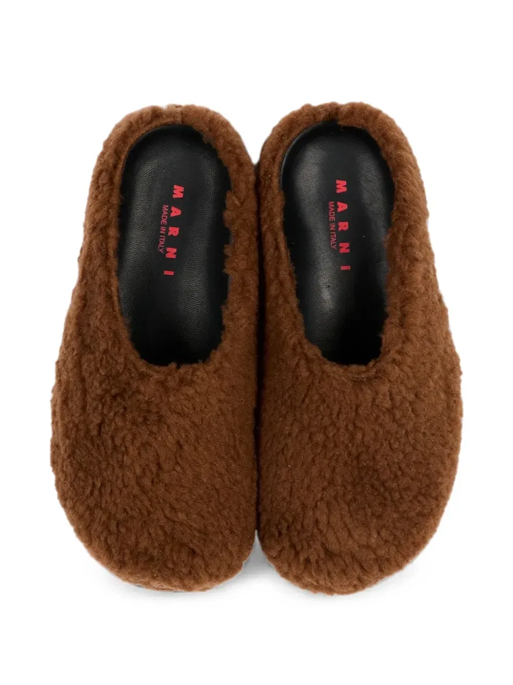 Сабо, имитирующие овчину Marni Kids, коричневый — фото 4
