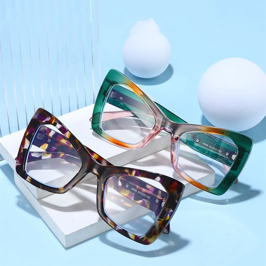 

Солнцезащитные очки для мужчин и женщин - защита UV400 - «кошачий глаз», двухцветные, для занятий спортом на открытом воздухе и вождения DSVIGF, Pink Green