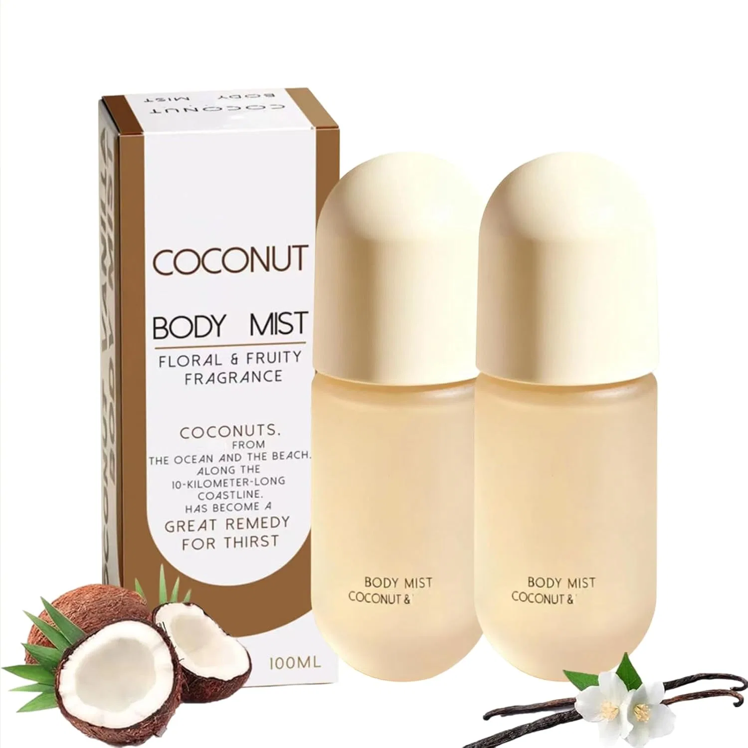 Боди-спрей Coconut Vanilla, 2 шт, 100 мл Generic