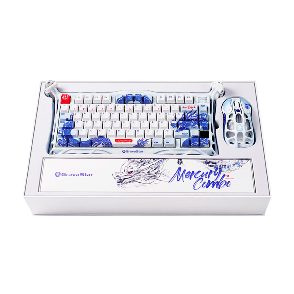 

Комплект периферии GravaStar K1 Pro Porcelain Special Edition, белый/синий