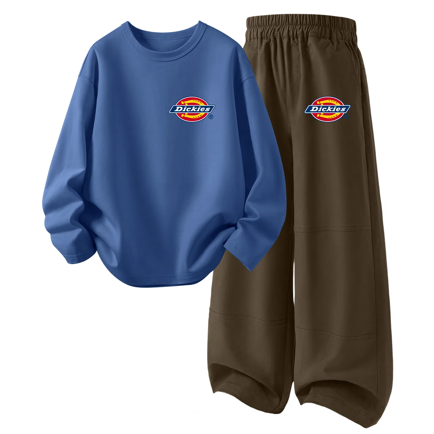 Детский комплект из двух футболок с длинным рукавом Dickies, Gray Blue/Navy Blue — фото 4