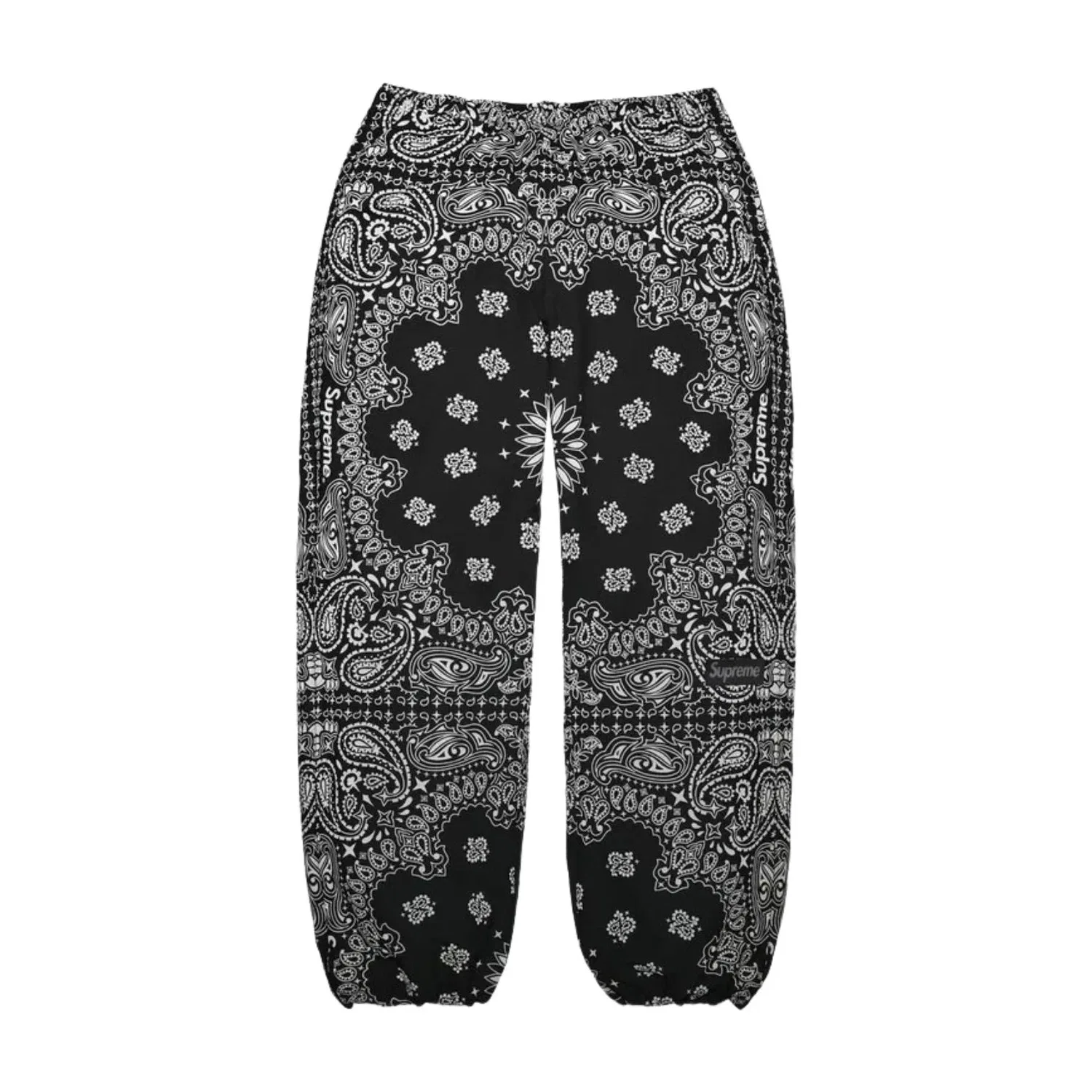 Мужские спортивные штаны с принтом Reflective Bandana Supreme, черный — фото 2