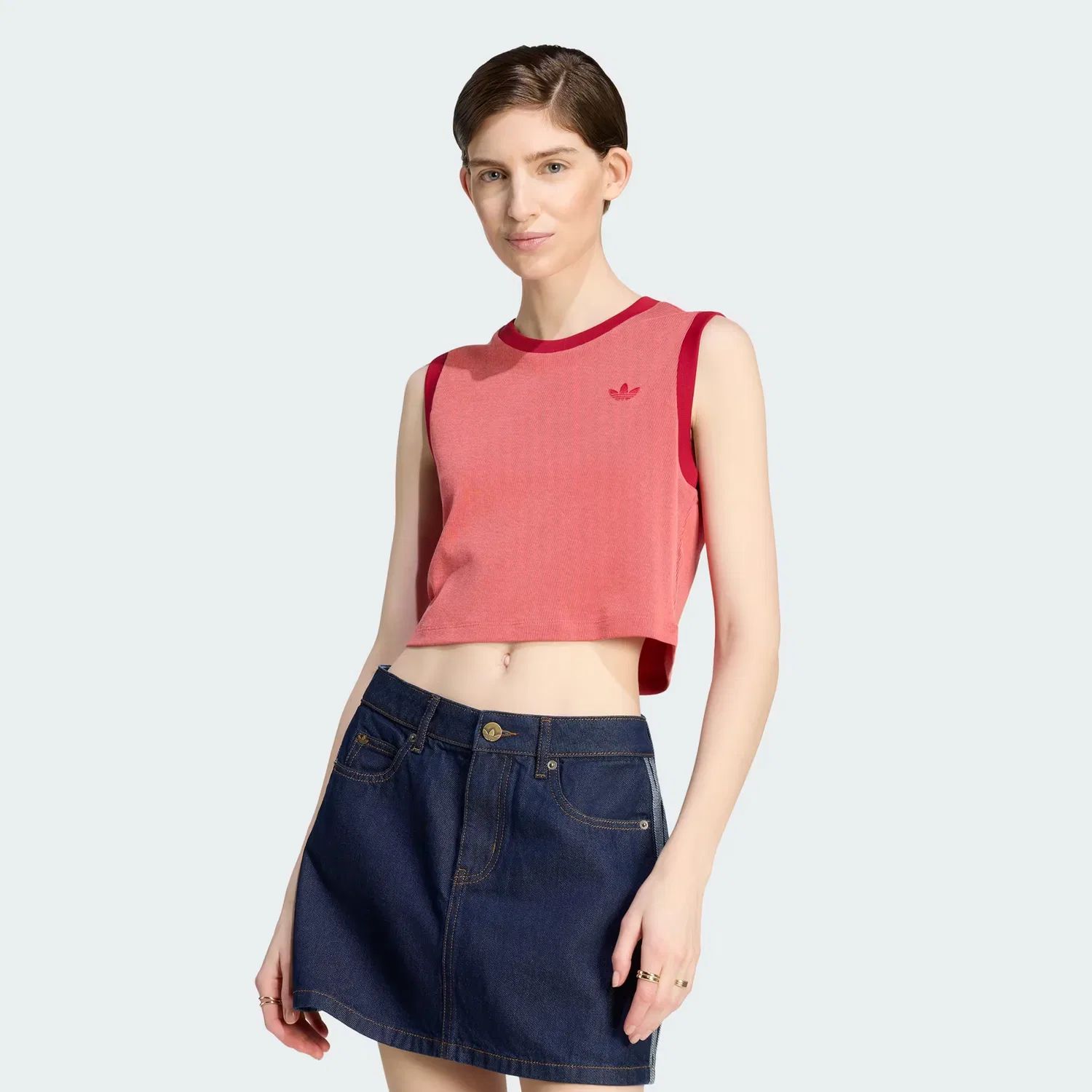 Женская майка с тонкими полосками Heather Tank Adidas Originals, красный