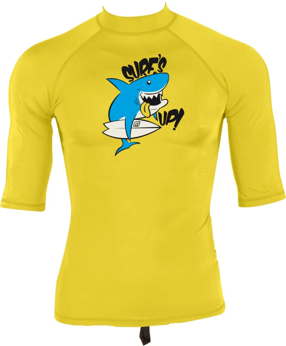 Детская футболка для плавания с принтом Logo Stretch UV-Shirt Kurzarm UPF 50 Surf Baby Mdns, Gelb