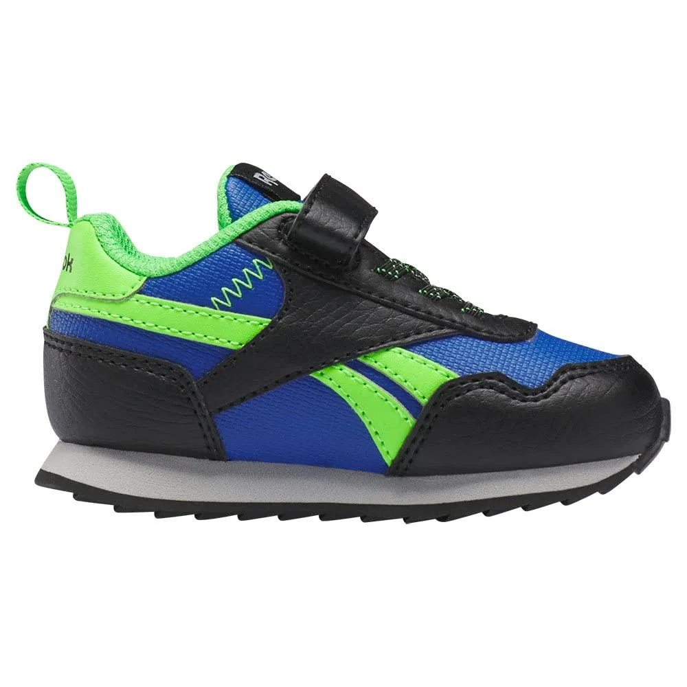 Детские кроссовки для мальчиков с закрытым носком Royal Cl Jog 3.0 1v Reebok, Core Black Vector Blue Solar Lime — фото 4