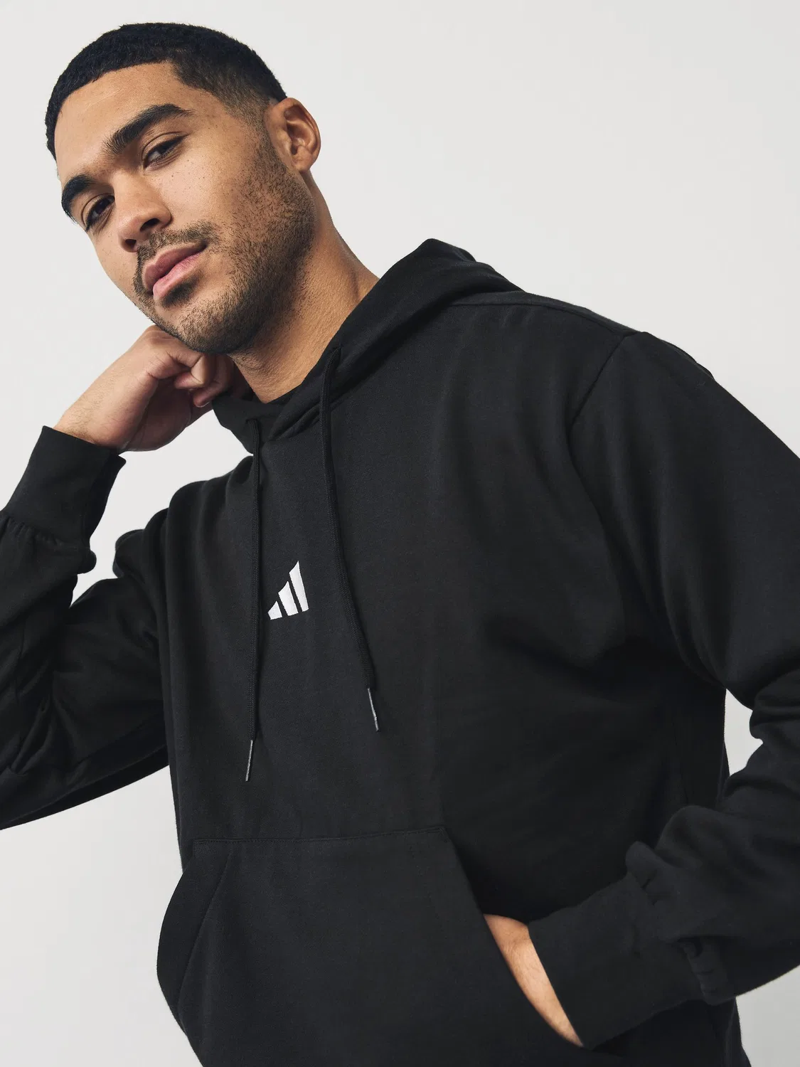 Худи с капюшоном, флис adidas Essentials Feelcozy, черный — фото 3