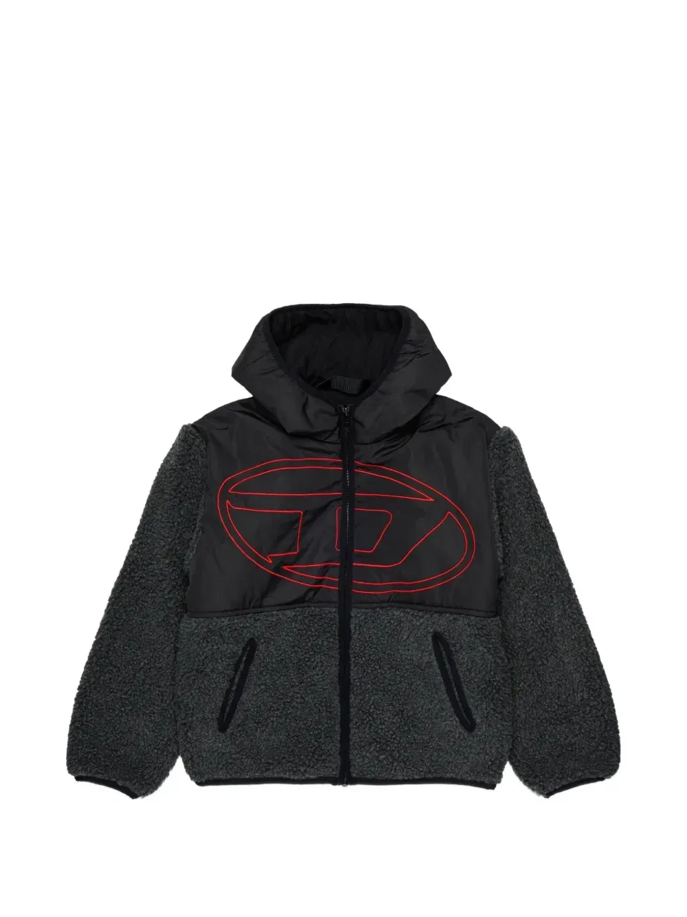 Бомбер с вышитым логотипом Diesel Kids, серый