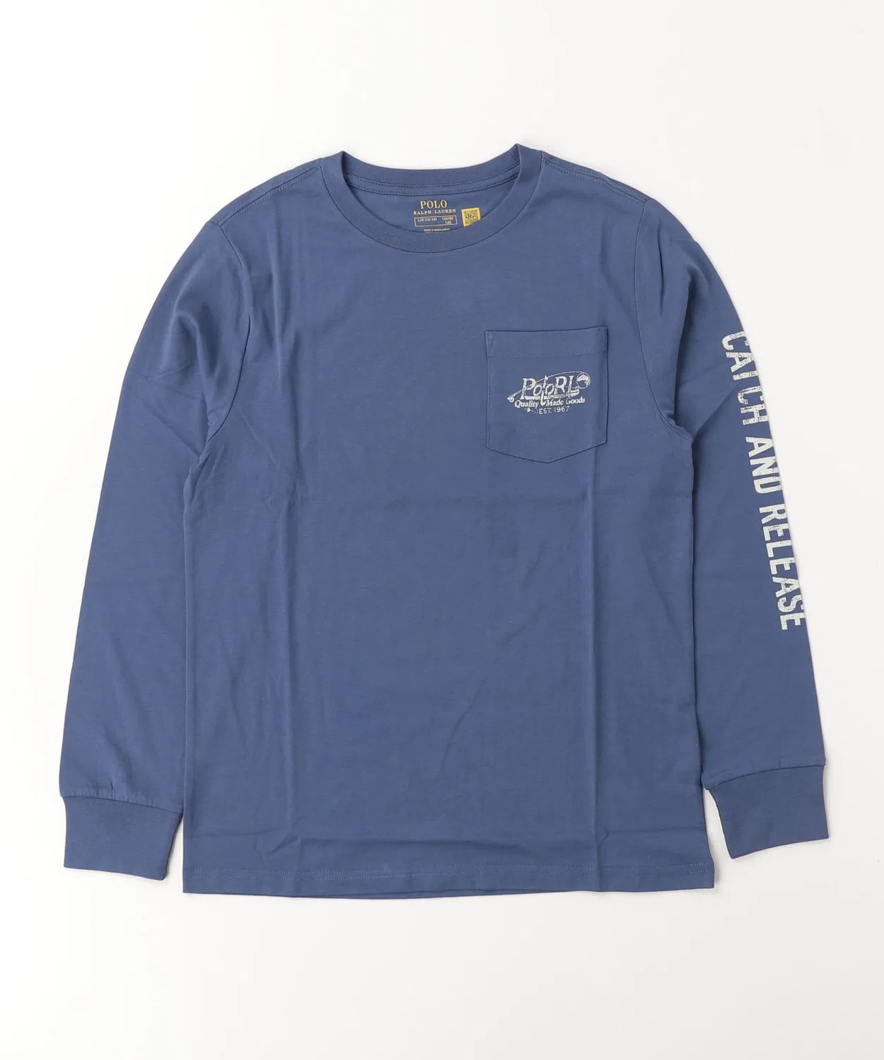 Детская футболка с длинным рукавомс принтом Polo Ralph Lauren Childrenswear, Navy — фото 3