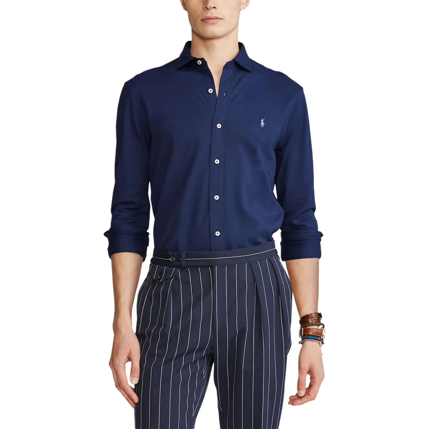 Мужская рубашка с отложным воротником прямого кроя Polo Ralph Lauren, Blue — фото 3