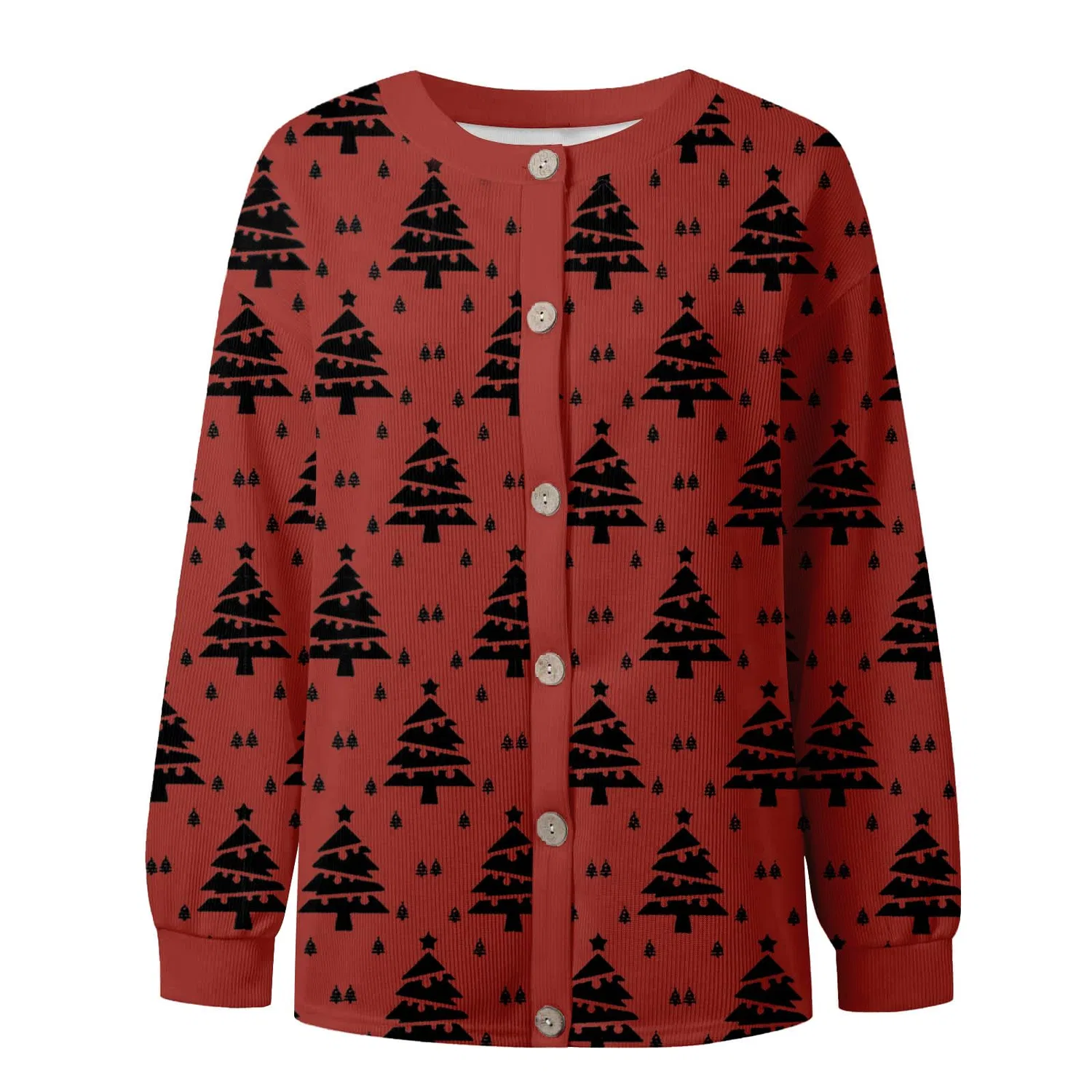 Женский кардиган с принтом Elegante cardigan casual con stampa e abbottonatura, Rosso #7 — фото 3