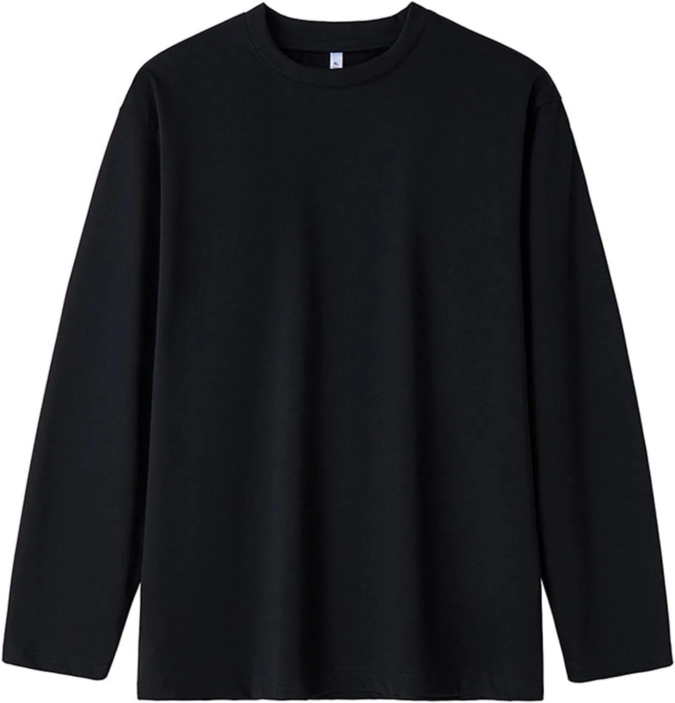 Мужская свободная футболка с длинным рукавом, Black