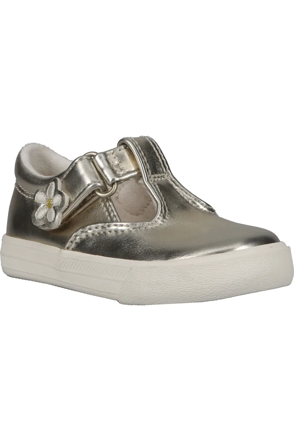 Детские туфли Мэри Джейн с регулируемой застежкой Daphne Keds, Metallic Smooth