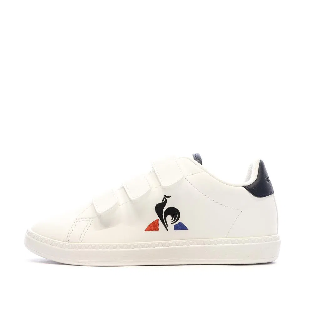 Детские кроссовки с липучкой Courtset Optical Le Coq Sportif, Weiss Dunkelblau Weiss