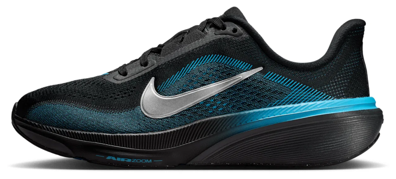 Кроссовки для мальчиков Air Zoom Pegasus 42 Nike, цвет Black/Metallic Silver/Light Current Blue — фото 2