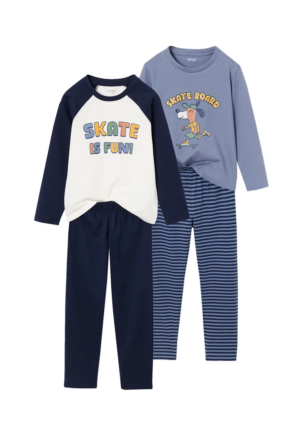 Комплект из 2 шт. Schlafanzüge Skater Jungen - пижамный комплект Vertbaudet, Graublau