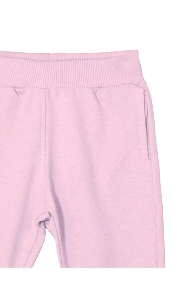 Детские спортивные штаны для девочек из футера с принтом Miababy, Pink — фото 2