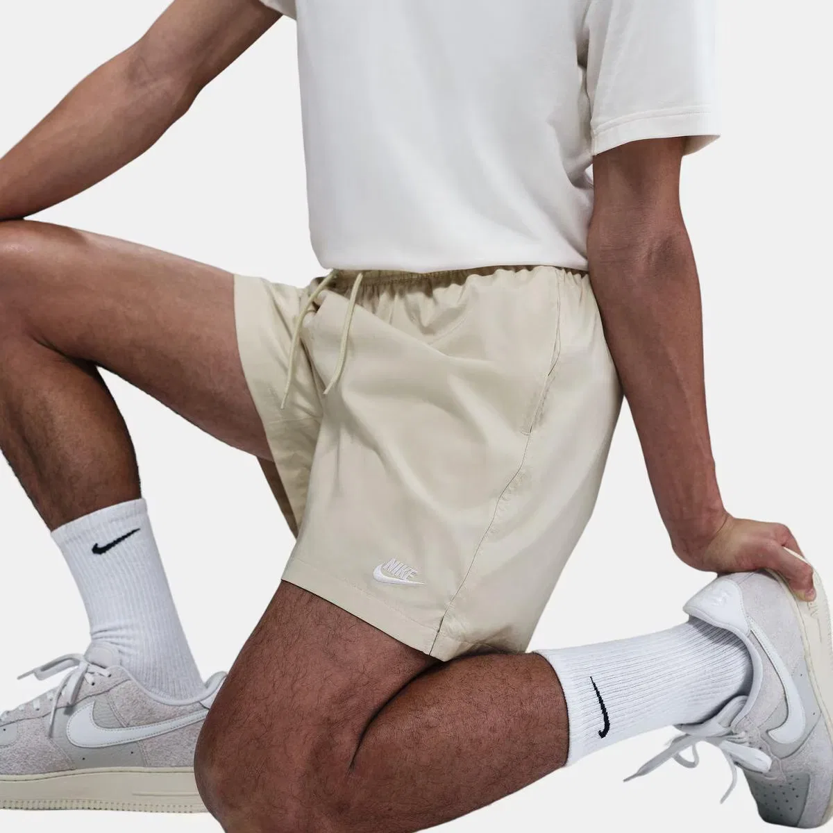 Мужские брюки короткий, M Nk Club Flow Short, Nike, коричневый — фото 4