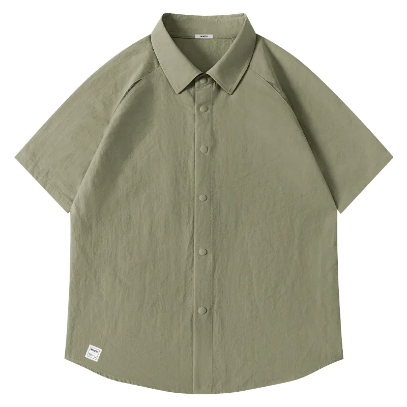 Детская рубашка с отложным воротником с принтом MINISO, Army Green