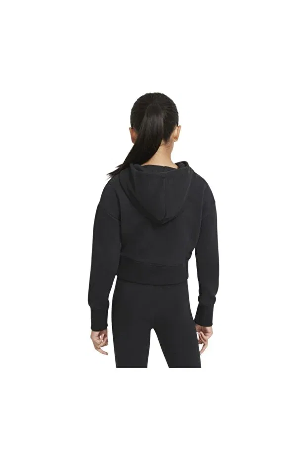 Детское худи для девочек из французского футера Nike, Black — фото 3